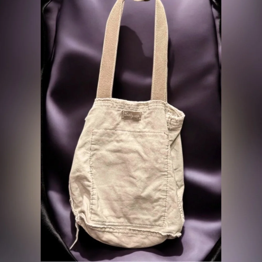 Thirsty one distressed denim Pink Flower Canvas Tote Bag no stains or wear